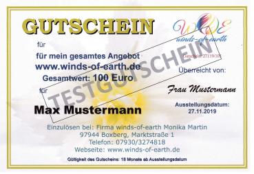 Gutschein in Höhe von 20 Euro - einlösbar für mein gesamtes Angebot